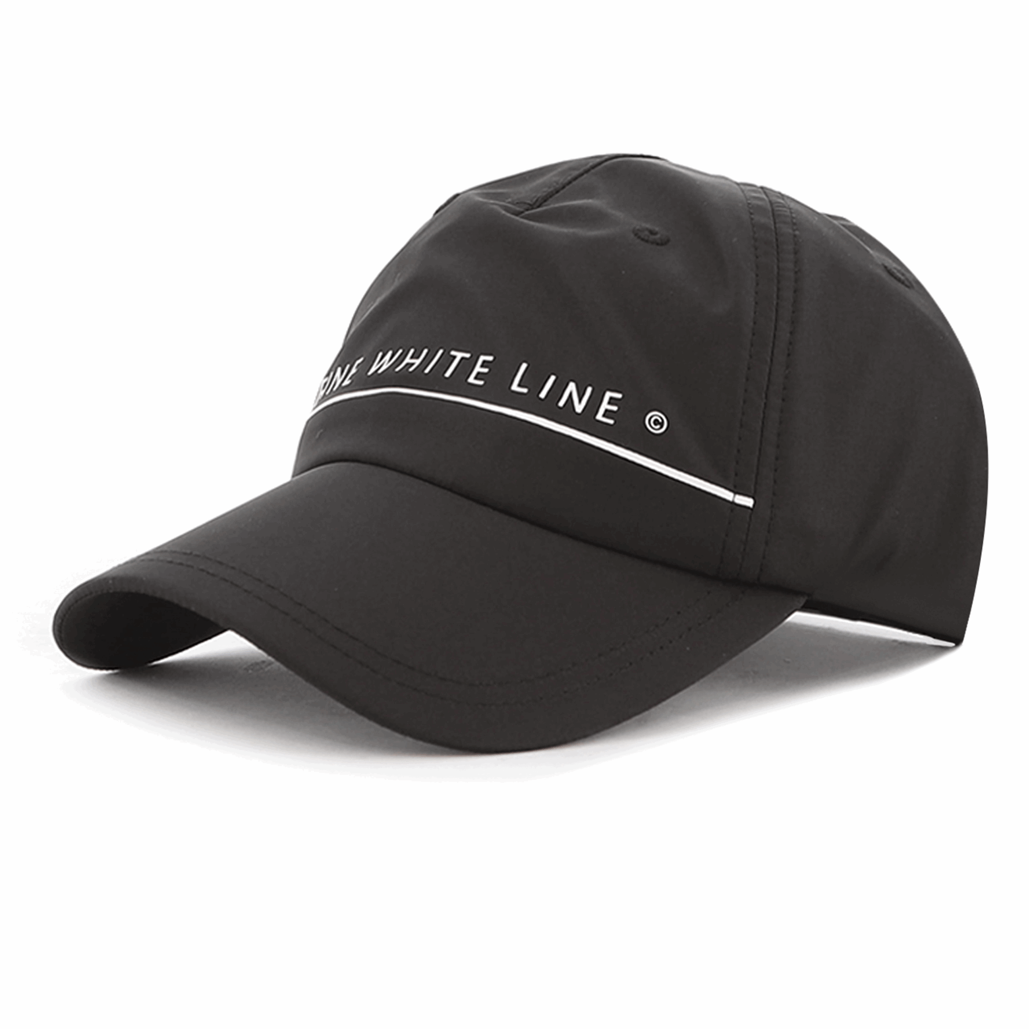 Unisex Continuum Black Cap - Fine White Line