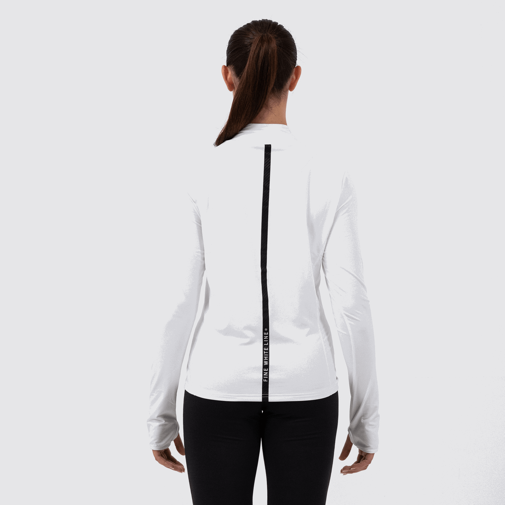 Women's Orbit White 1/4 Zip Jacket - Fine White Line