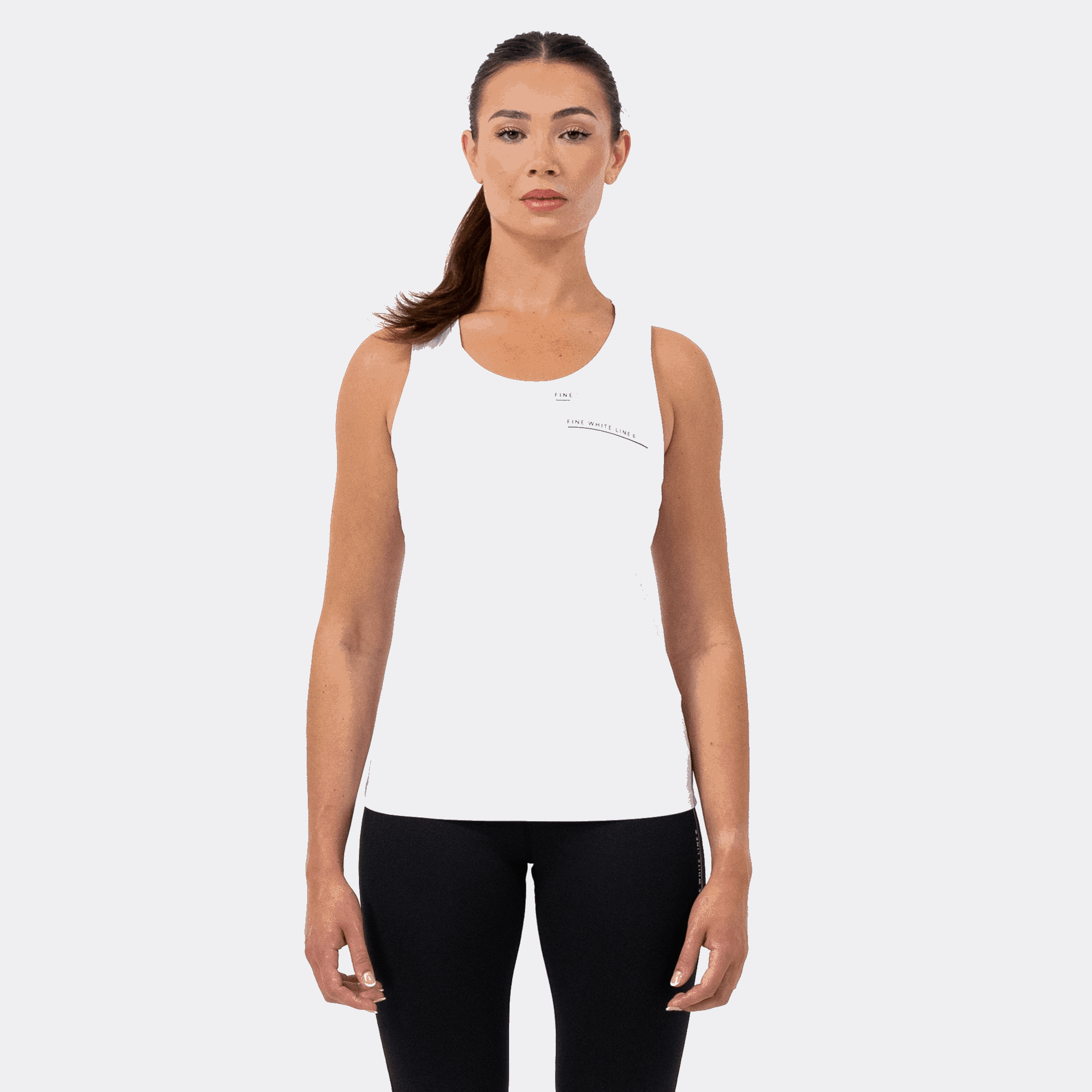 Women's White Orion Vest - Fine White Line