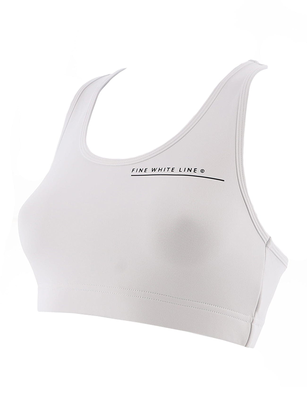 Women's Aquila White Sport Bra - Fine White Line